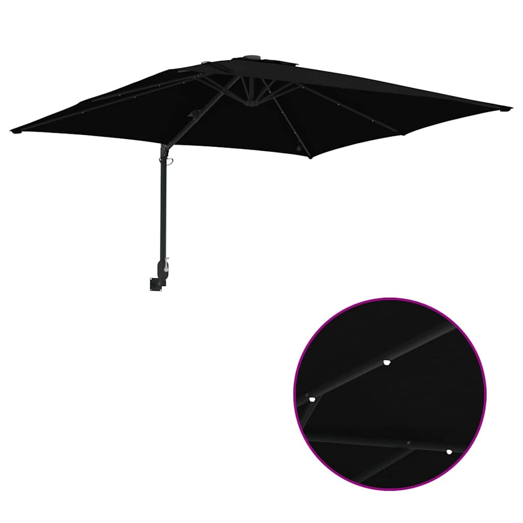 Tuinparasol Zwart 248,5 x 247,5 x 160 cm Polyester en staal is nu te koop bij PeponiXL, paradijselijk wonen!