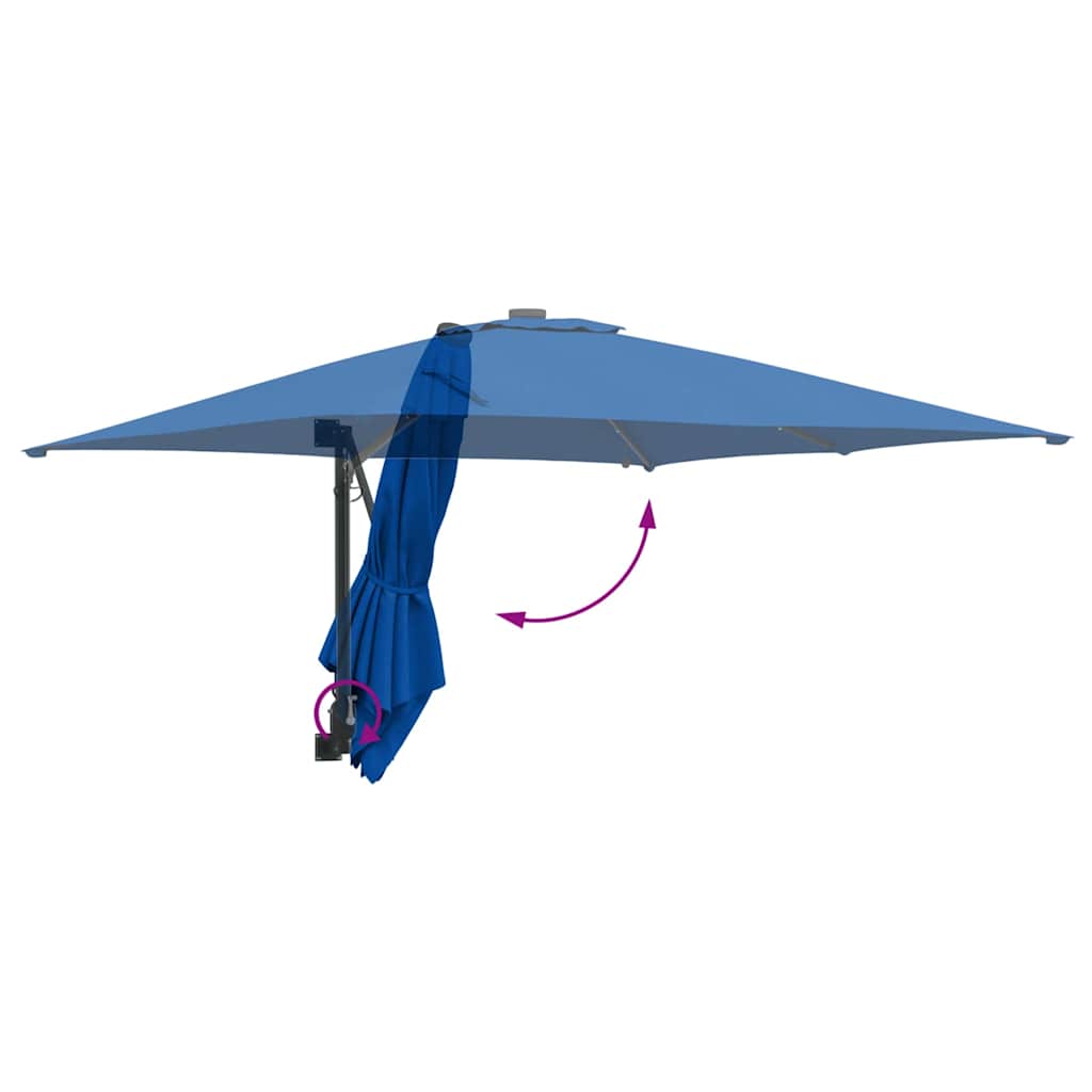 Tuinparasol Azurblauw 248,5 x 247,5 x 160 cm Polyester en staal is nu te koop bij PeponiXL, paradijselijk wonen!