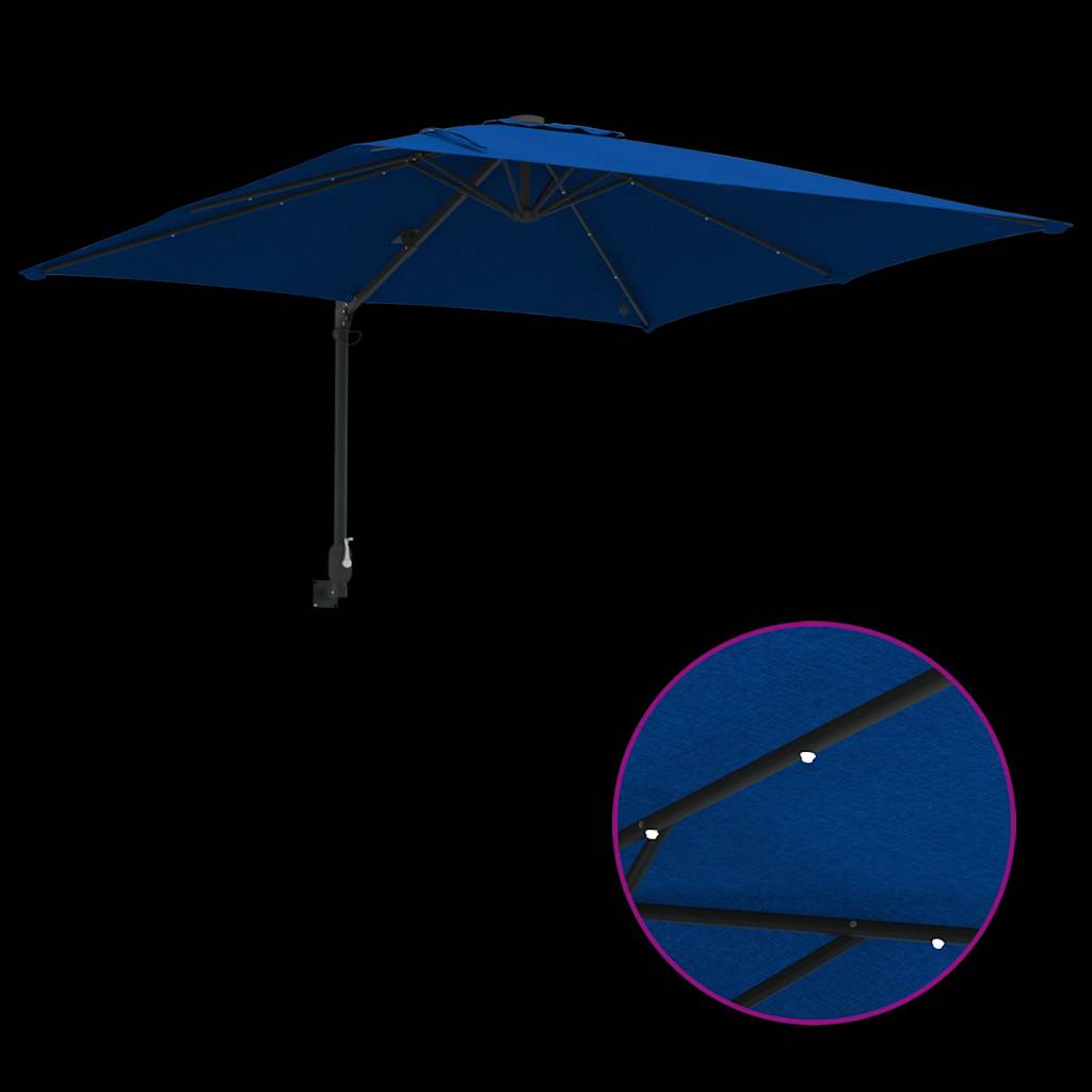 Tuinparasol Azurblauw 248,5 x 247,5 x 160 cm Polyester en staal is nu te koop bij PeponiXL, paradijselijk wonen!