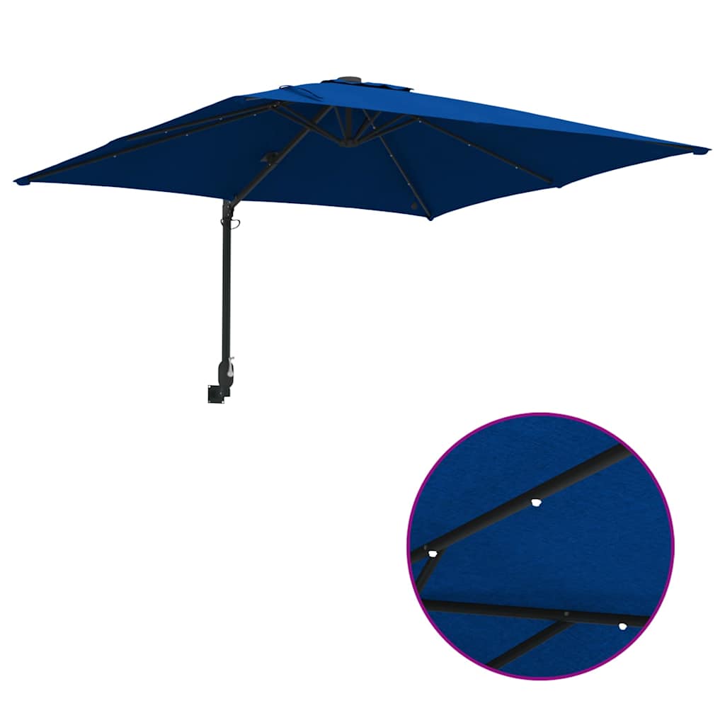 Tuinparasol Azurblauw 248,5 x 247,5 x 160 cm Polyester en staal is nu te koop bij PeponiXL, paradijselijk wonen!