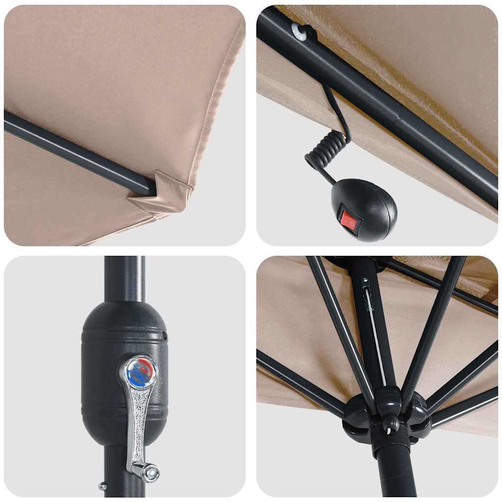 Tuinparasol Taupe 294 x 150 x 223 cm Polyester en staal is nu te koop bij PeponiXL, paradijselijk wonen!