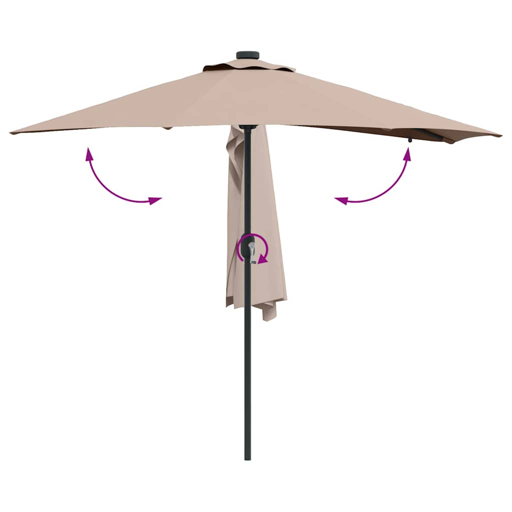 Tuinparasol Taupe 294 x 150 x 223 cm Polyester en staal is nu te koop bij PeponiXL, paradijselijk wonen!