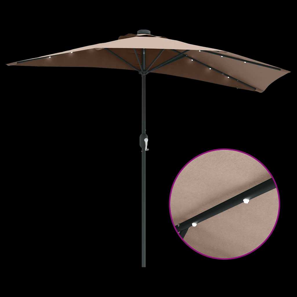 Tuinparasol Taupe 294 x 150 x 223 cm Polyester en staal is nu te koop bij PeponiXL, paradijselijk wonen!