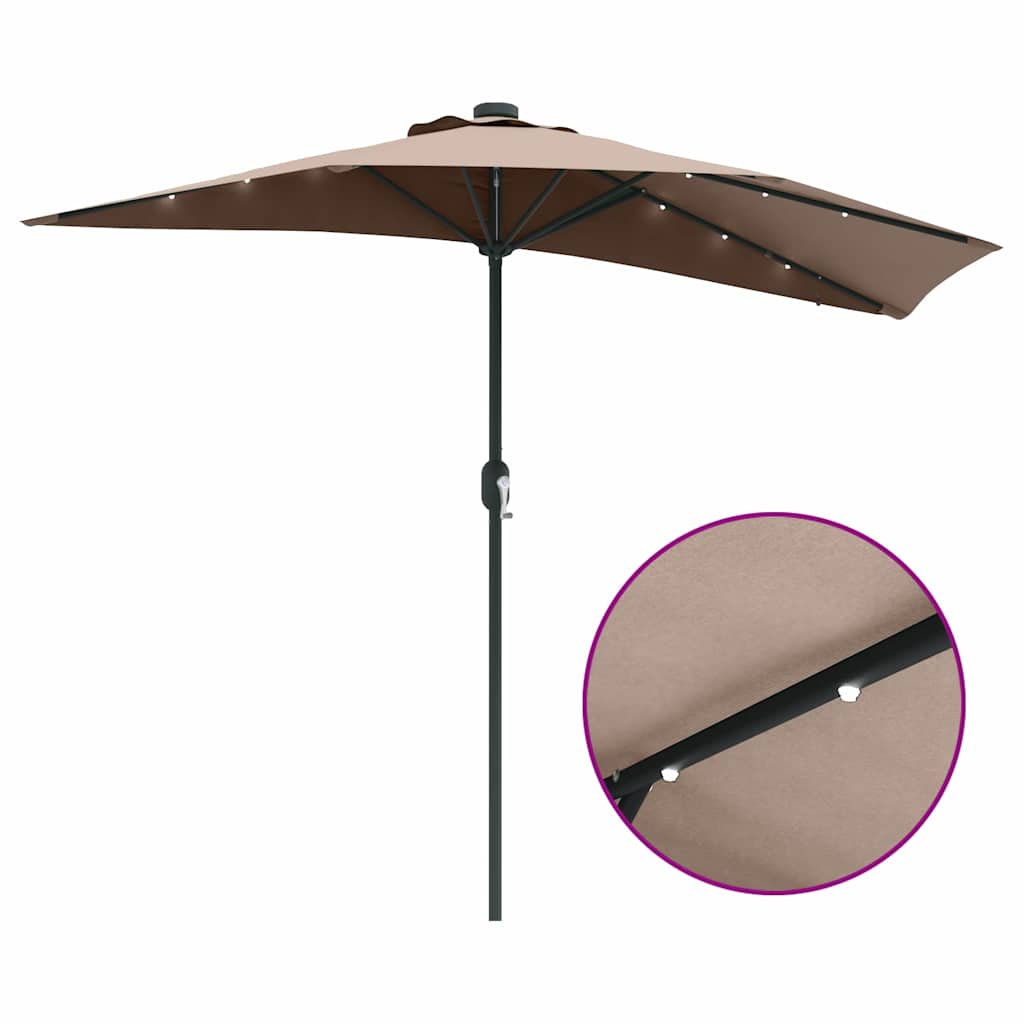 Tuinparasol Taupe 294 x 150 x 223 cm Polyester en staal is nu te koop bij PeponiXL, paradijselijk wonen!