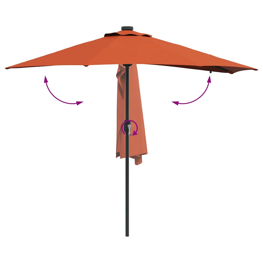 Tuinparasol Terracotta 294 x 150 x 223 cm Stof is nu te koop bij PeponiXL, paradijselijk wonen!