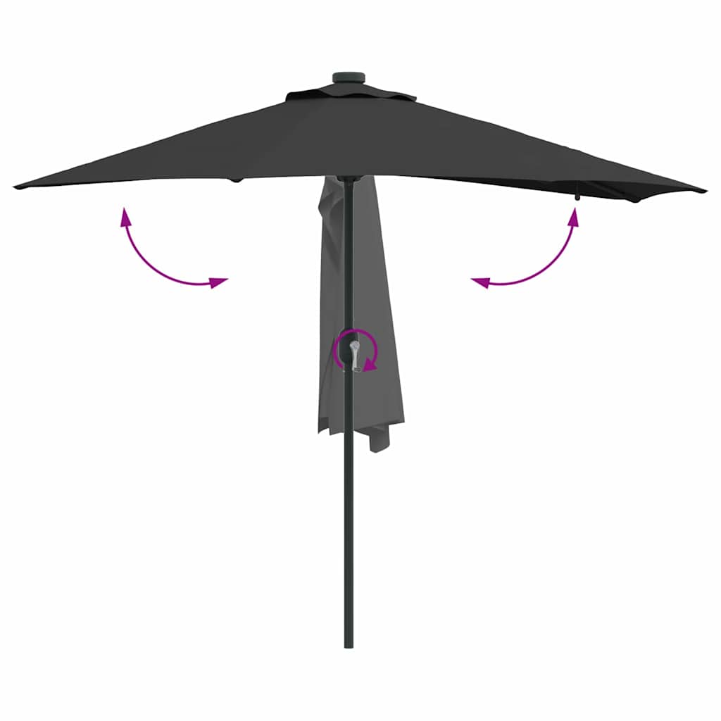 Tuinparasol Zwart 294 x 150 x 223 cm Polyester en staal is nu te koop bij PeponiXL, paradijselijk wonen!