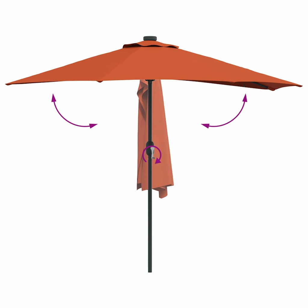 Tuinparasol Terracotta 294 x 150 x 224 cm Polyester en staal is nu te koop bij PeponiXL, paradijselijk wonen!