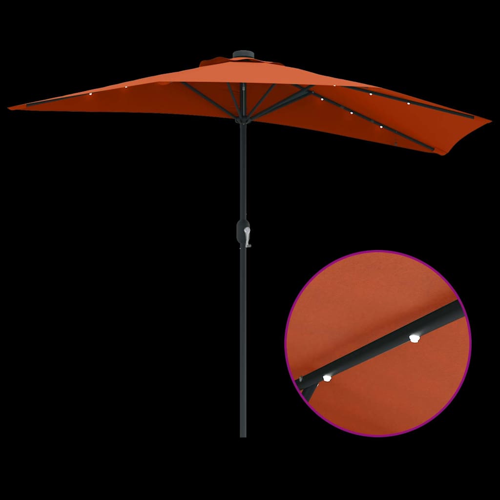 Tuinparasol Terracotta 294 x 150 x 224 cm Polyester en staal is nu te koop bij PeponiXL, paradijselijk wonen!
