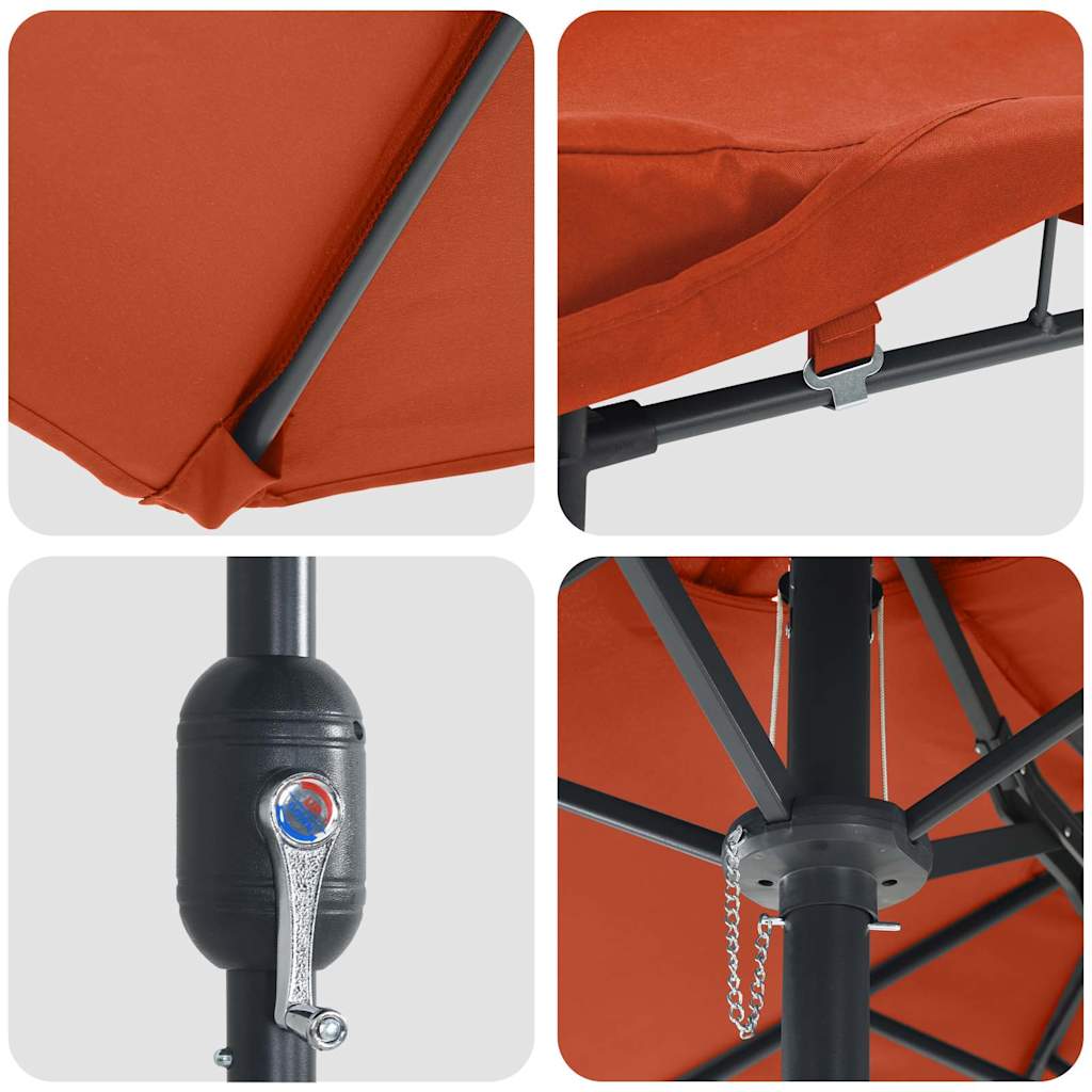 Tuinparasol Terracotta 385 x 209 x 244 cm Polyester en staal is nu te koop bij PeponiXL, paradijselijk wonen!