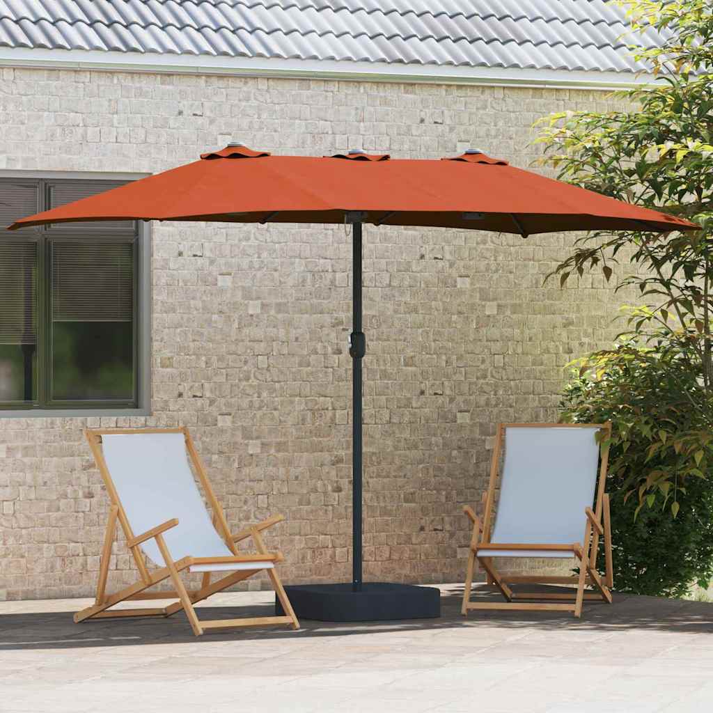 Tuinparasol Terracotta 385 x 209 x 244 cm Polyester en staal is nu te koop bij PeponiXL, paradijselijk wonen!