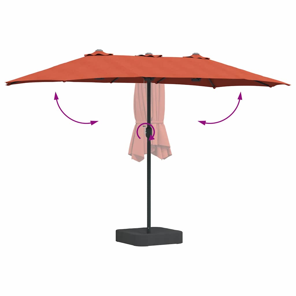 Tuinparasol Terracotta 385 x 209 x 244 cm Polyester en staal is nu te koop bij PeponiXL, paradijselijk wonen!