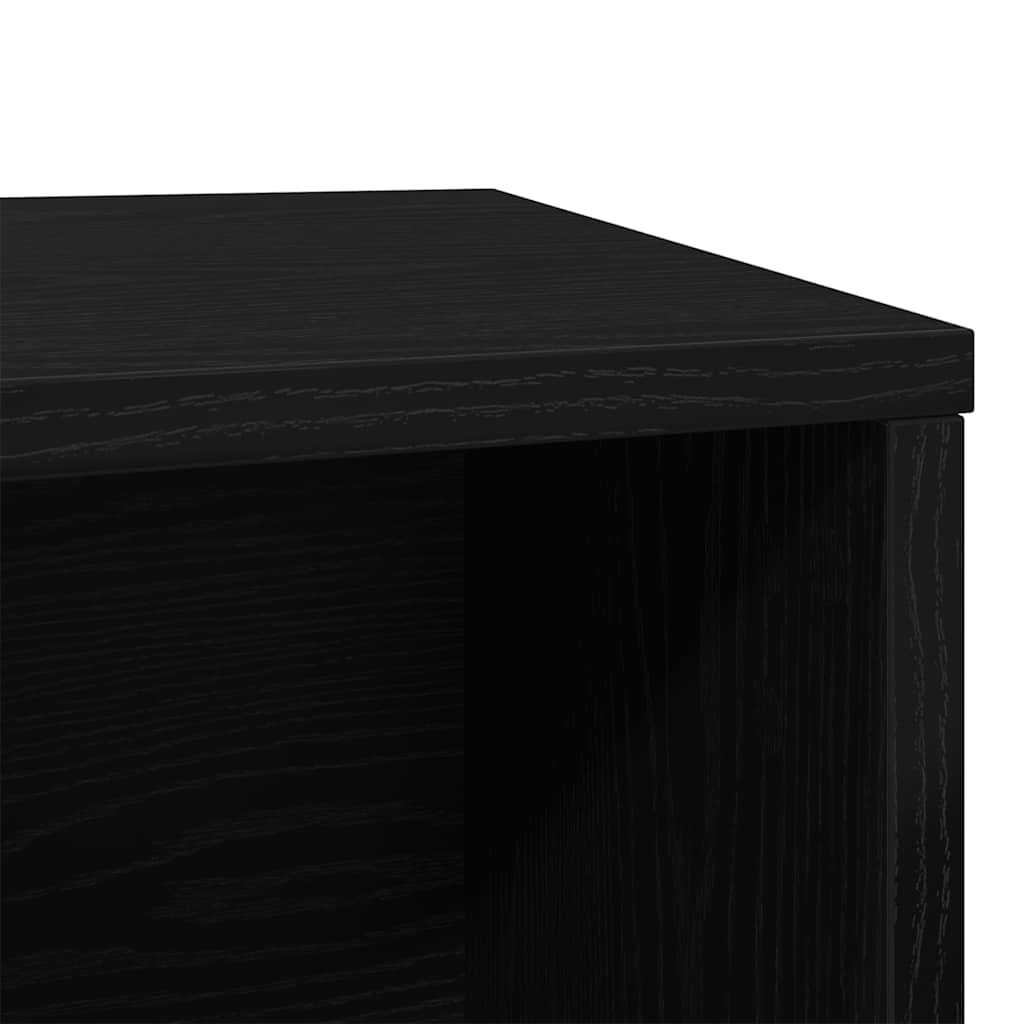 Kattenbakomheining zwart eiken 80x50x45 cm bewerkt hout is nu te koop bij PeponiXL, paradijselijk wonen!