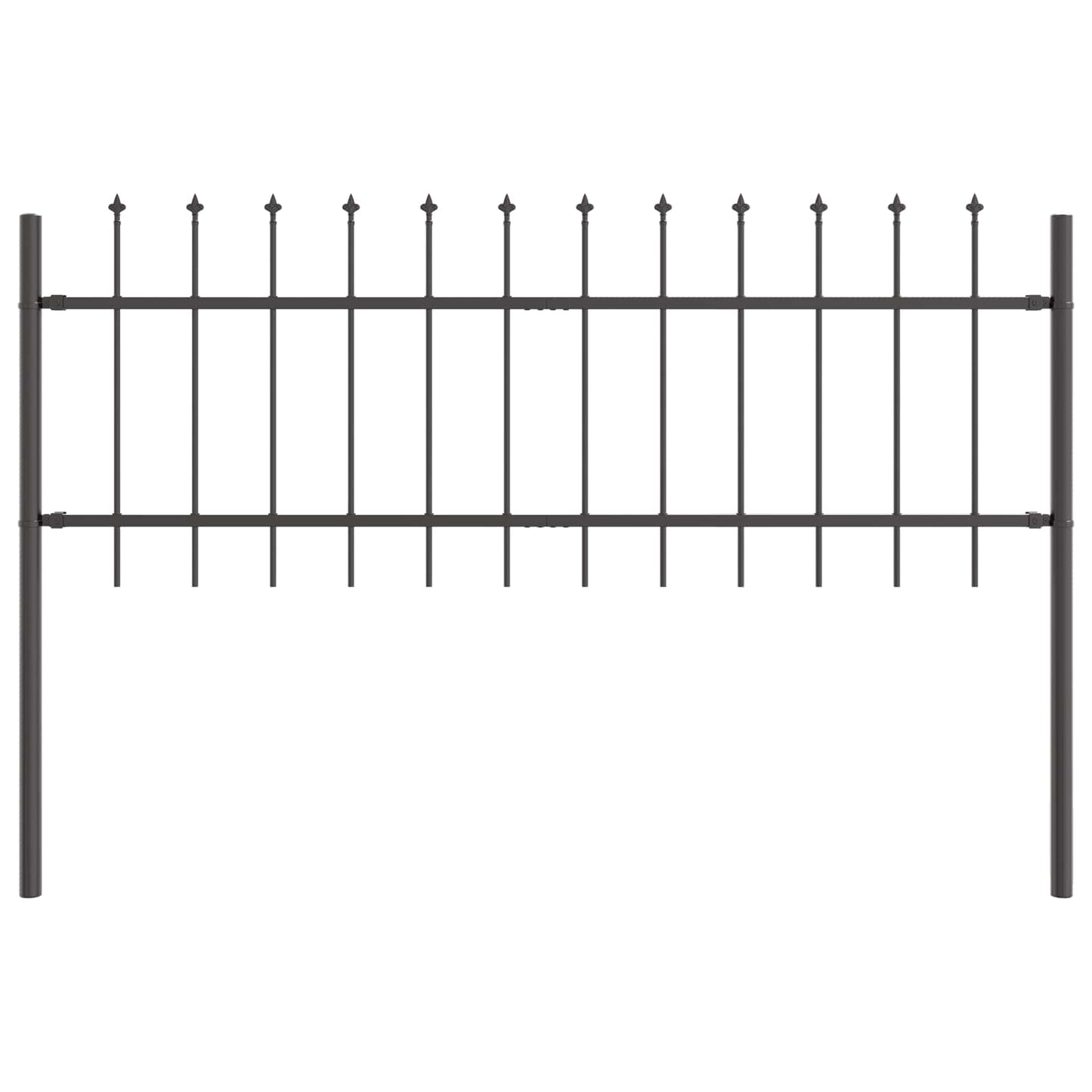 Tuinhek 2 pcs Grijs 3,4 x 0,6 m Poedercoating staal is nu te koop bij PeponiXL, paradijselijk wonen!