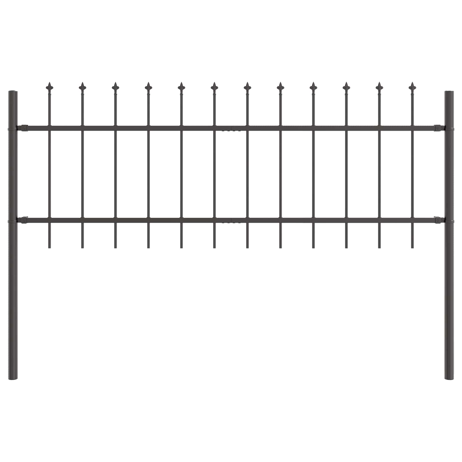 Tuinhek 2 pcs Grijs 3,4 x 0,6 m Poedercoating staal is nu te koop bij PeponiXL, paradijselijk wonen!