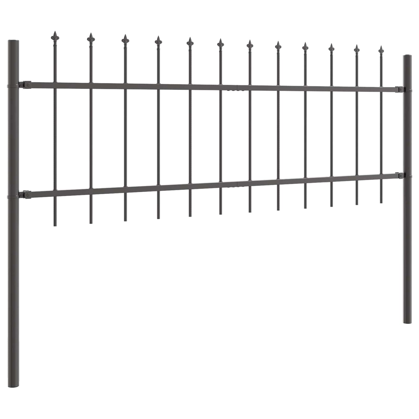 Tuinhek 2 pcs Grijs 3,4 x 0,6 m Poedercoating staal is nu te koop bij PeponiXL, paradijselijk wonen!
