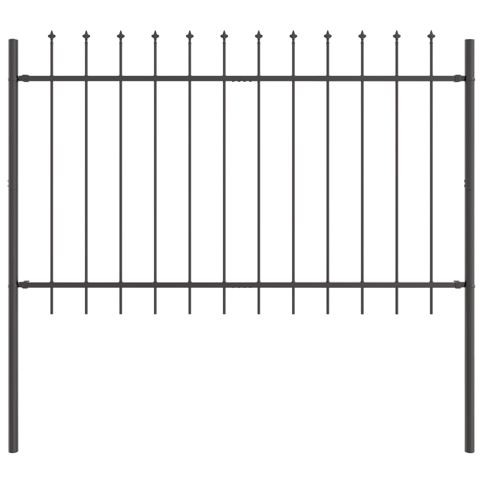 Tuinhek 2 pcs Grijs 3,4 x 0,8 m Poedercoating staal is nu te koop bij PeponiXL, paradijselijk wonen!