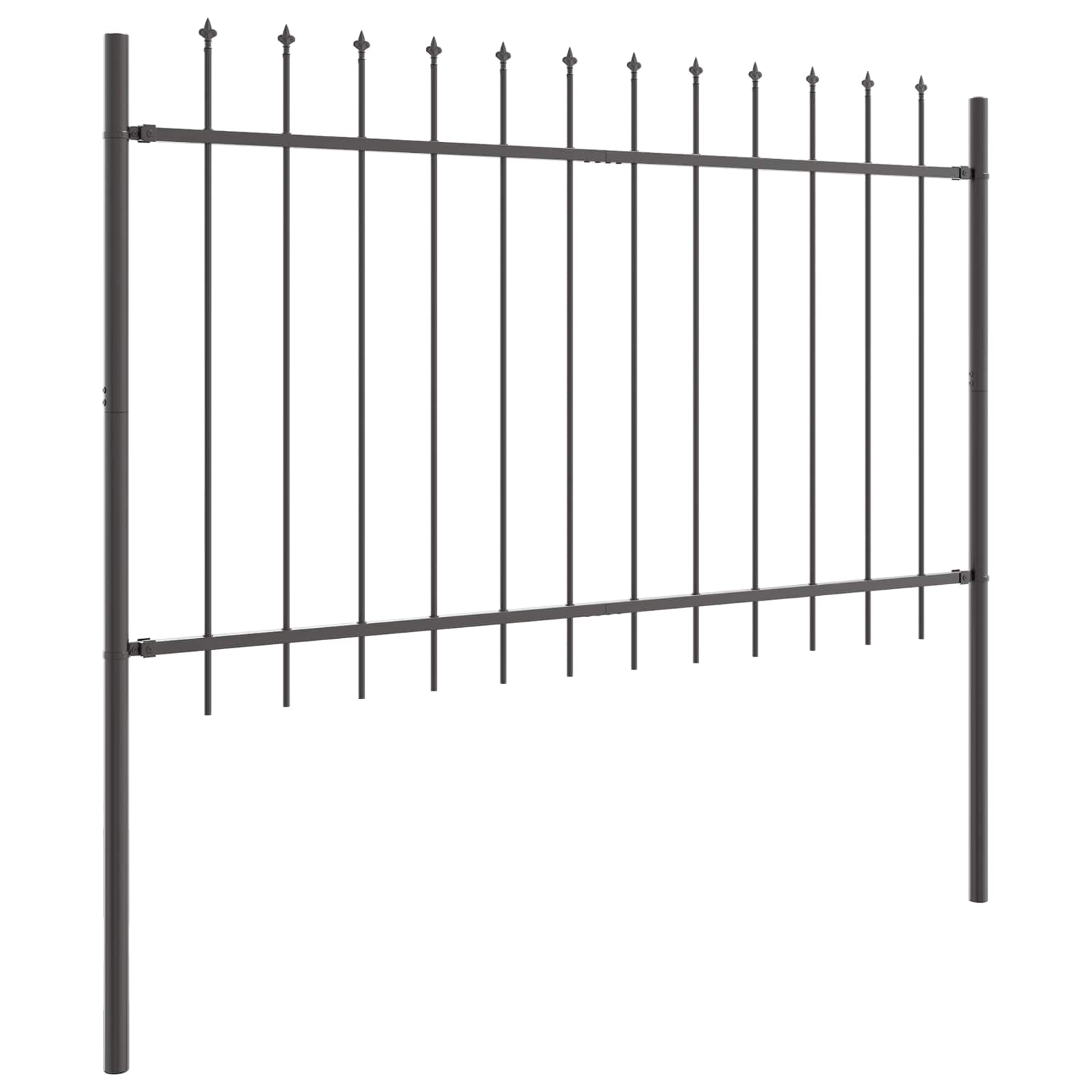 Tuinhek 2 pcs Grijs 3,4 x 0,8 m Poedercoating staal is nu te koop bij PeponiXL, paradijselijk wonen!
