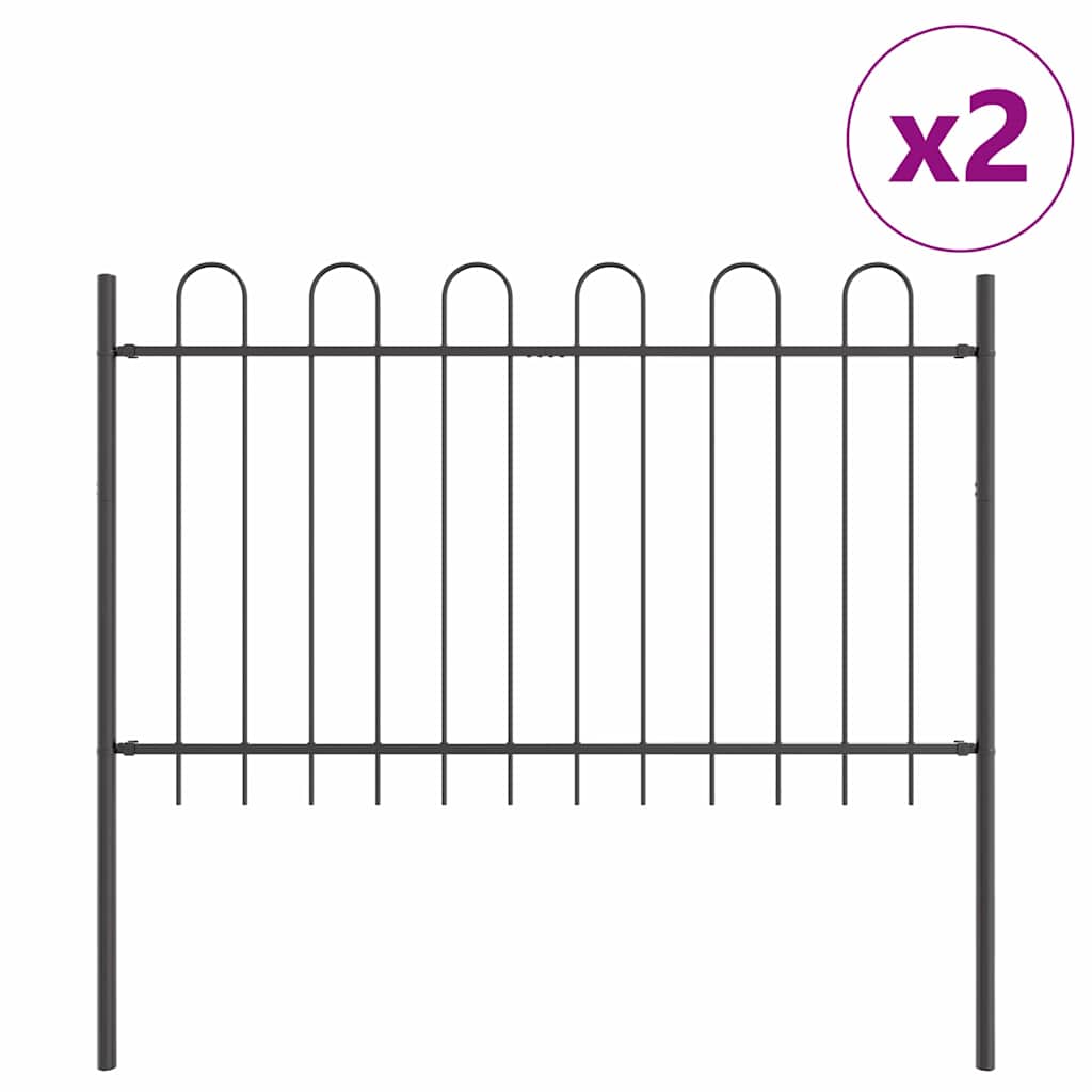 Tuinhek 2 pcs Grijs 3,4 x 0,8 m Poedercoating staal is nu te koop bij PeponiXL, paradijselijk wonen!