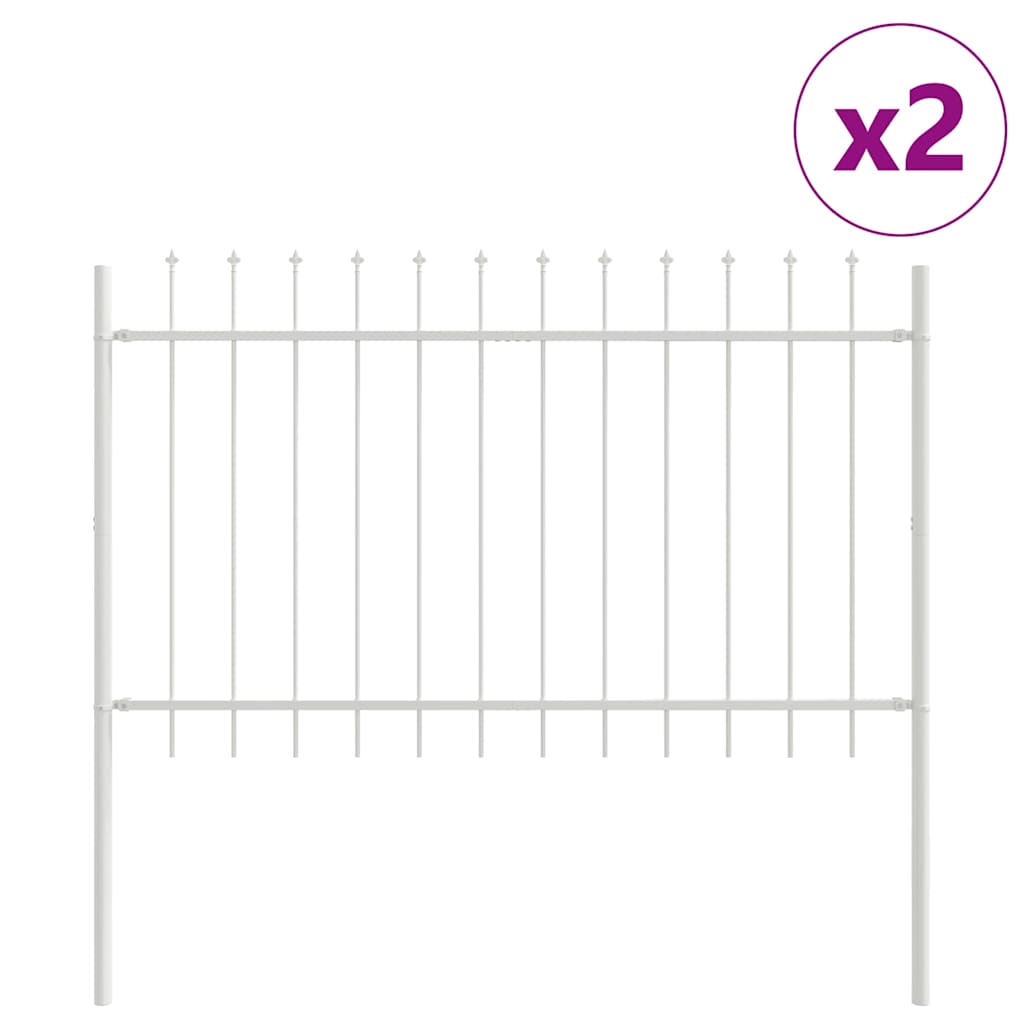 Tuinhek 2 pcs Wit 3,4 x 0,8 m Poedercoating staal is nu te koop bij PeponiXL, paradijselijk wonen!