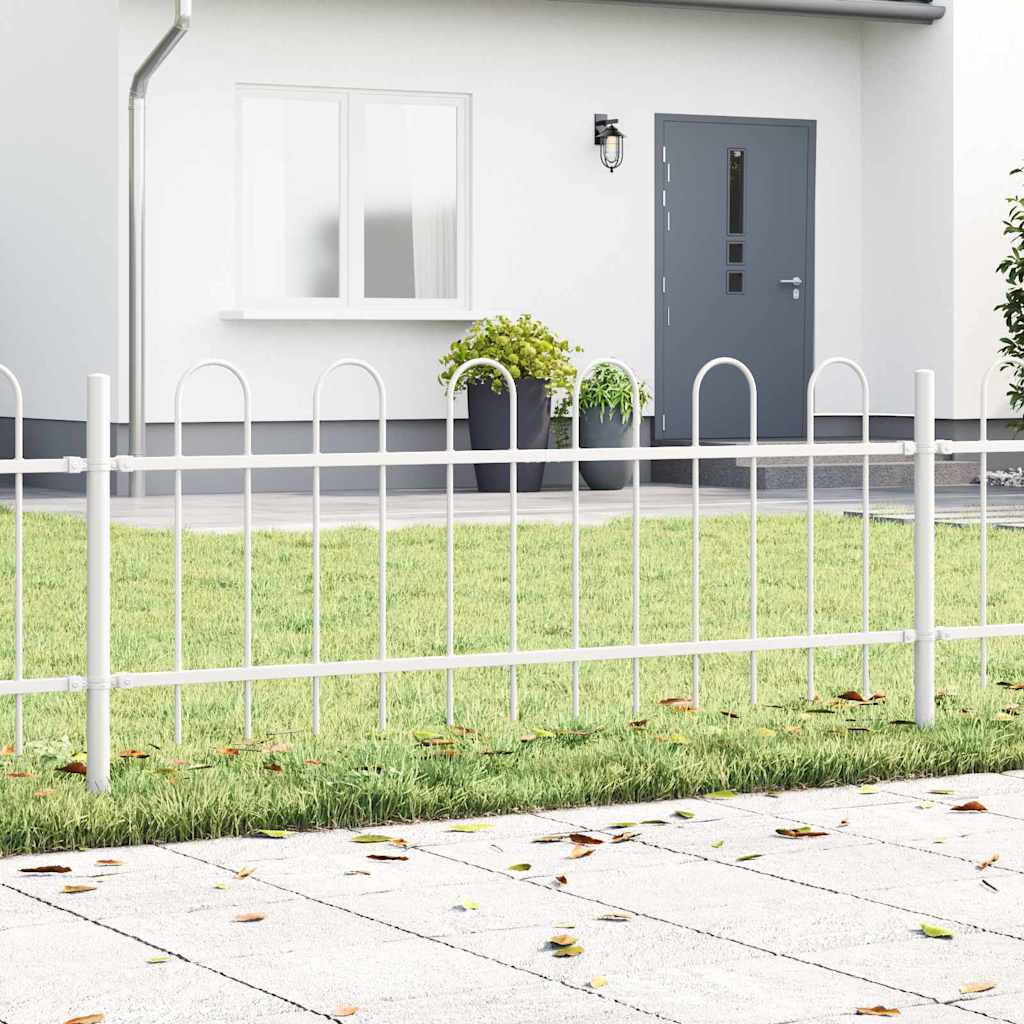 Tuinhek BOXTEL 2 pcs 3,4 x 0,6 m Poedercoating staal Wit is nu te koop bij PeponiXL, paradijselijk wonen!