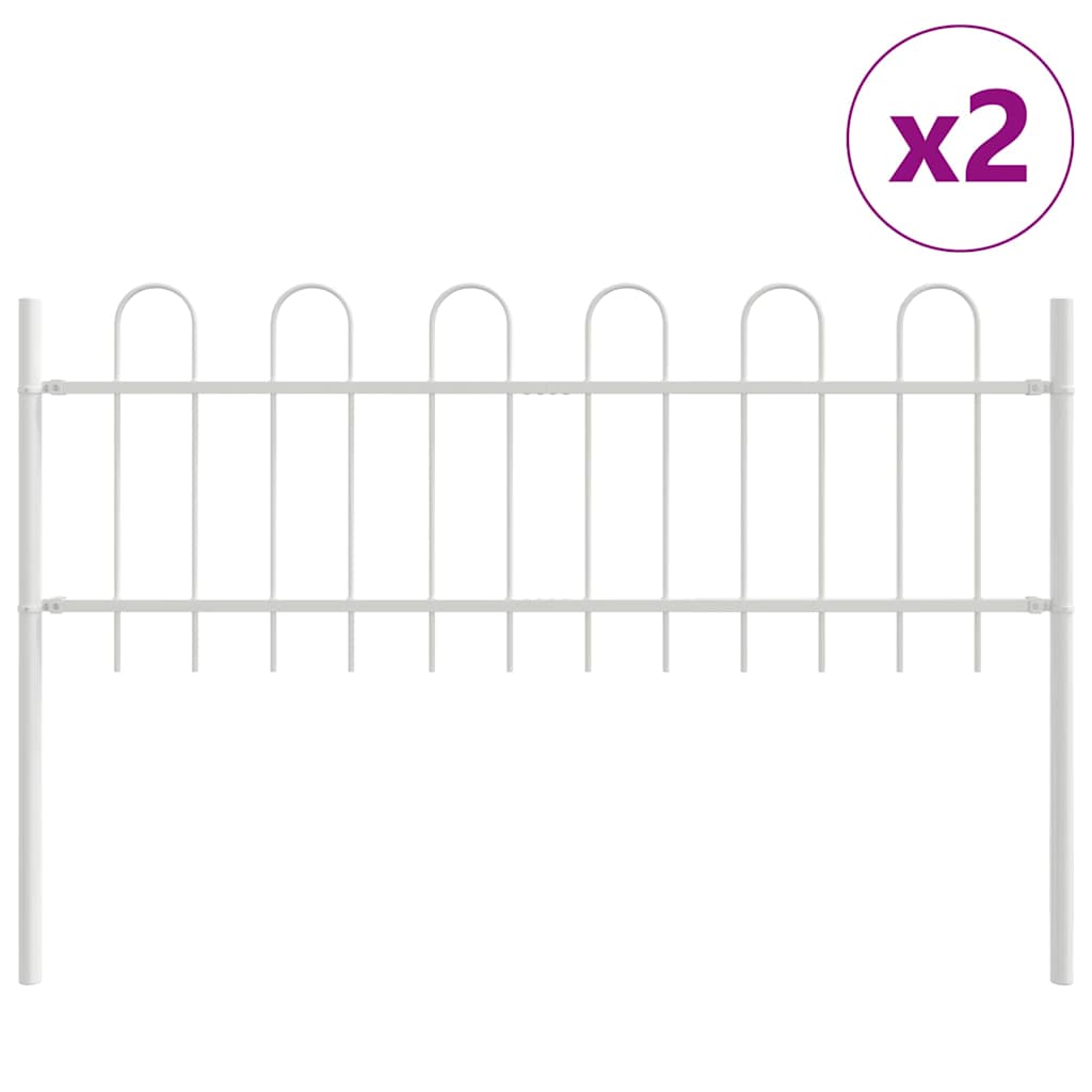 Tuinhek BOXTEL 2 pcs 3,4 x 0,6 m Poedercoating staal Wit is nu te koop bij PeponiXL, paradijselijk wonen!