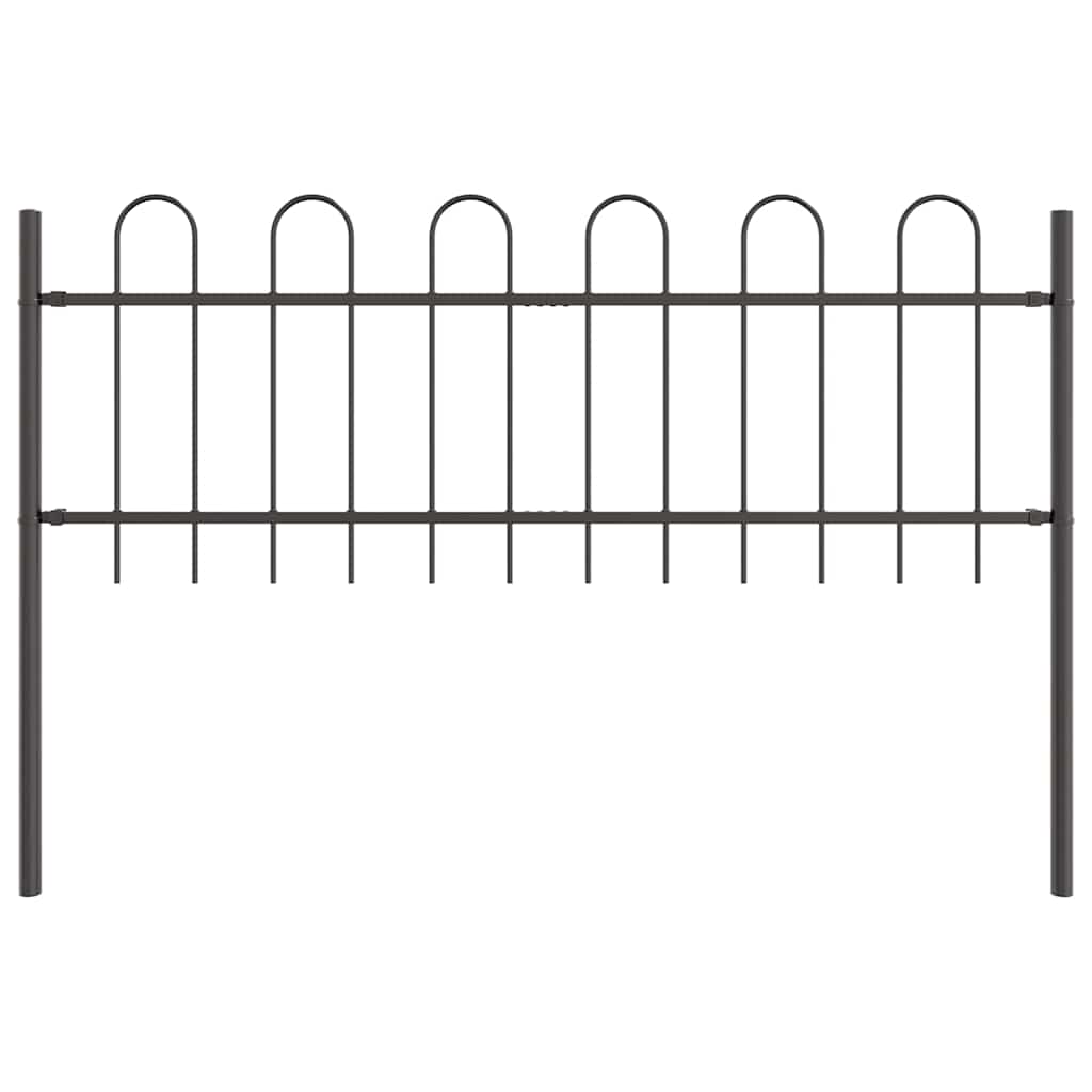 Tuinhek 3 pcs Grijs 5,1 x 0,6 m Poedercoating staal is nu te koop bij PeponiXL, paradijselijk wonen!