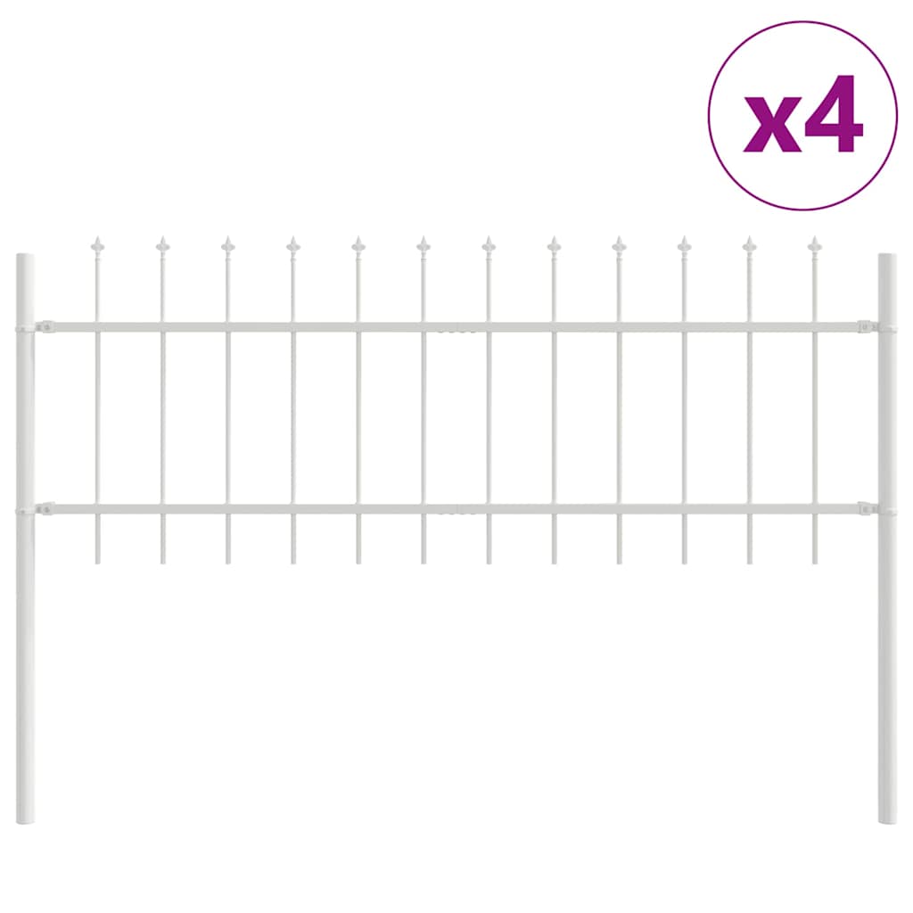 Tuinhek 4 pcs Wit 6,8 x 0,6 m Poedercoating staal is nu te koop bij PeponiXL, paradijselijk wonen!