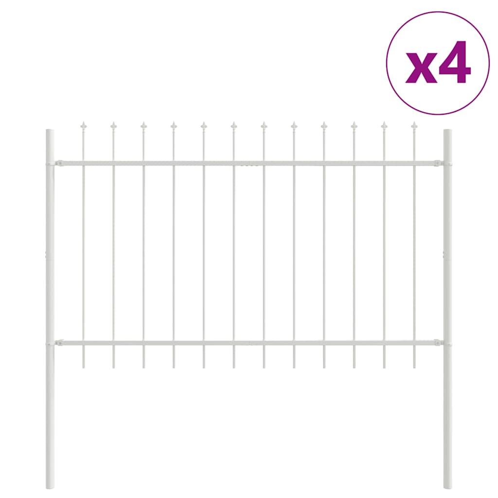 Tuinhek 4 pcs Wit 6,8 x 1,2 m Poedercoating staal is nu te koop bij PeponiXL, paradijselijk wonen!