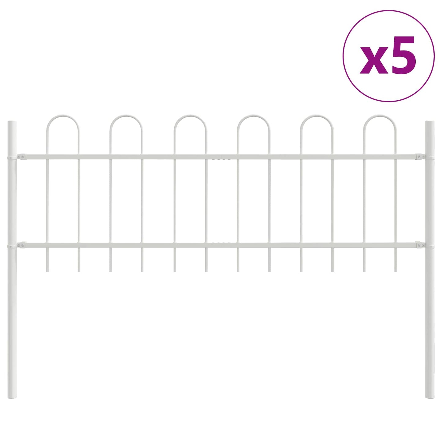 Tuinhek BOXTEL 5 pcs 8,5 x 0,6 m Poedercoating staal Wit is nu te koop bij PeponiXL, paradijselijk wonen!