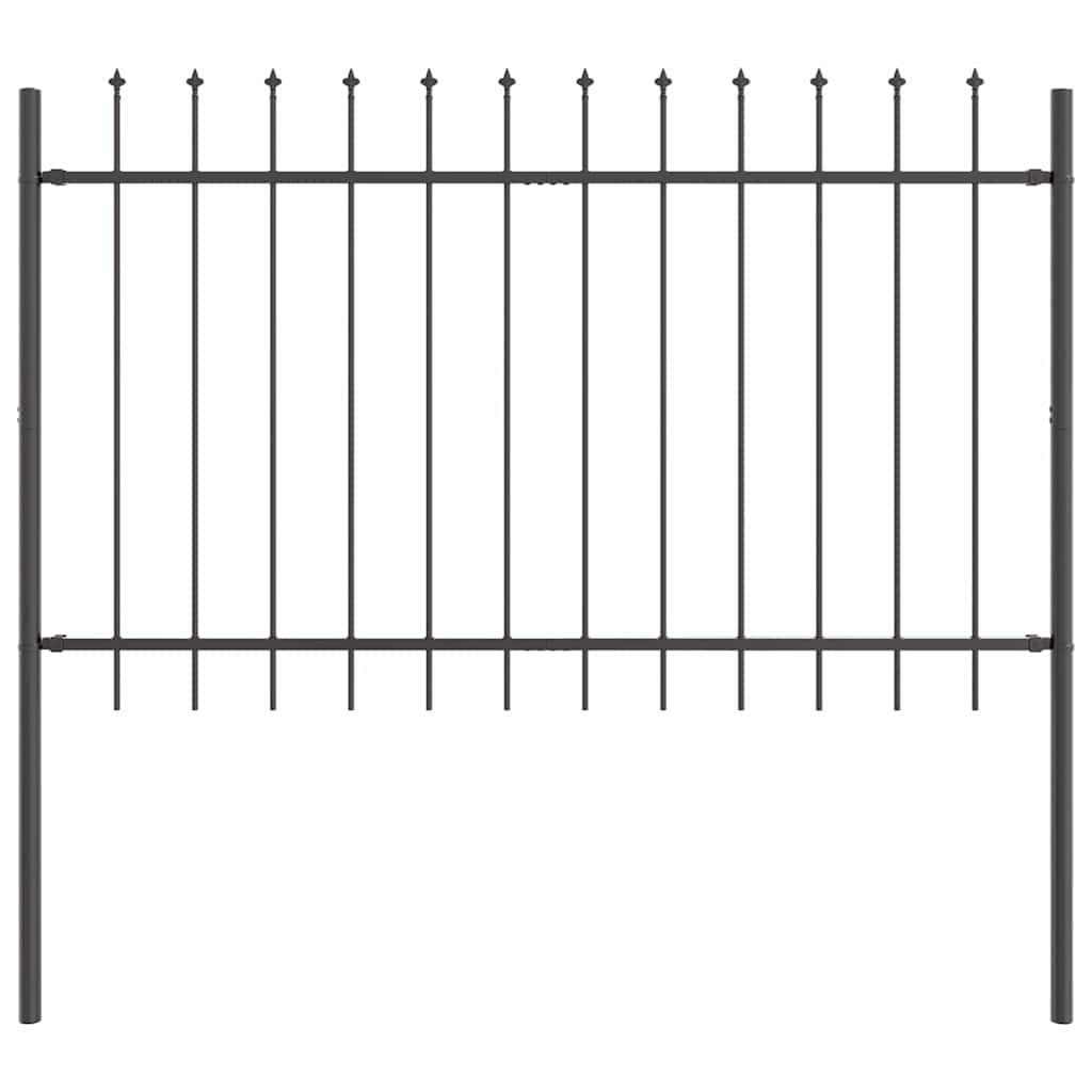 Tuinhek 6 pcs Grijs 10,2 x 1,2 m Poedercoating staal is nu te koop bij PeponiXL, paradijselijk wonen!