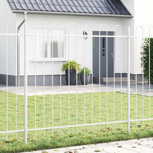 Tuinhek 6 pcs Wit 10,2 x 1,5 m Poedercoating staal is nu te koop bij PeponiXL, paradijselijk wonen!