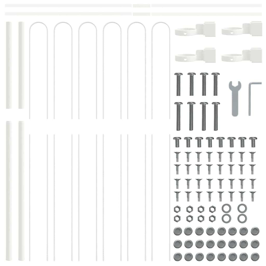 Tuinhek 6 pcs Wit 10,2 x 1,5 m Poedercoating staal