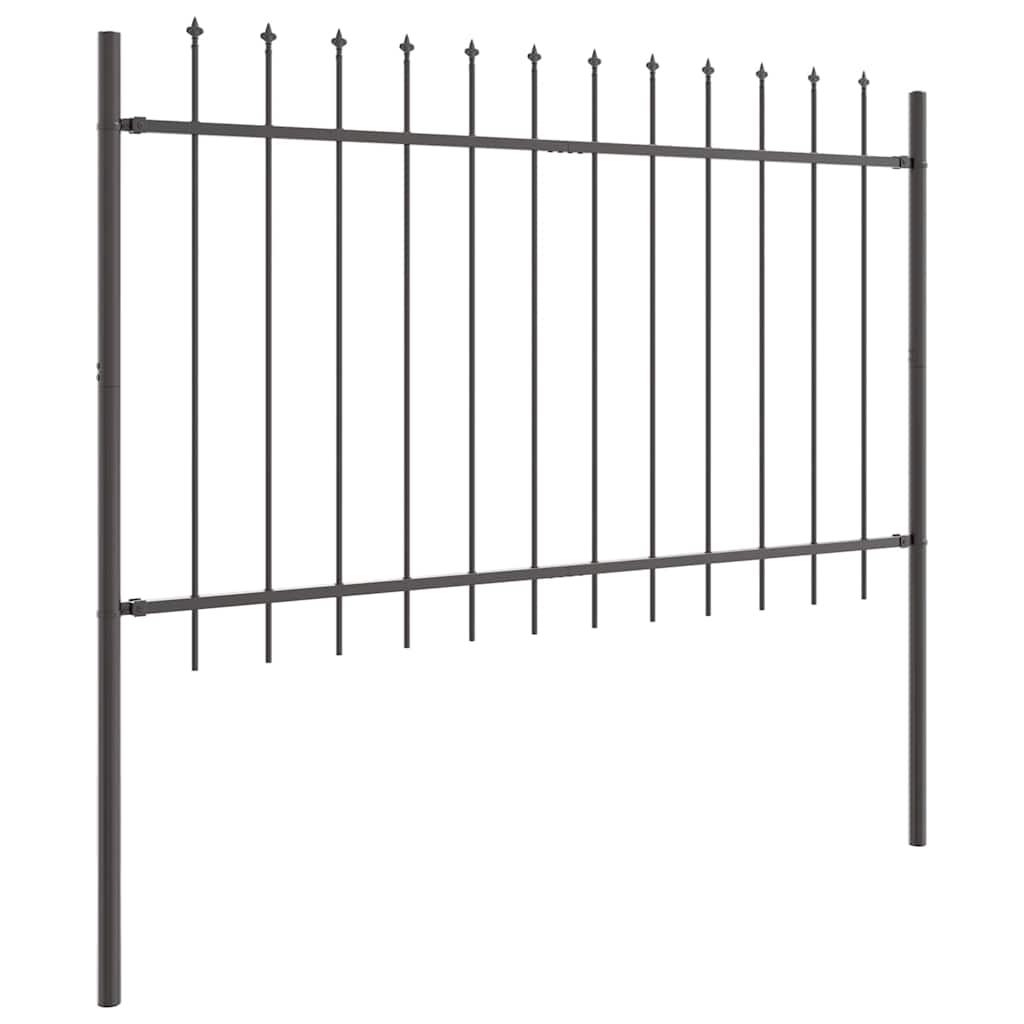 Tuinhek 7 pcs Grijs 11,9 x 0,8 m Poedercoating staal is nu te koop bij PeponiXL, paradijselijk wonen!