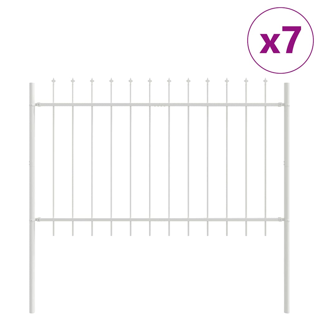 Tuinhek 7 pcs Wit 11,9 x 0,8 m Poedercoating staal is nu te koop bij PeponiXL, paradijselijk wonen!