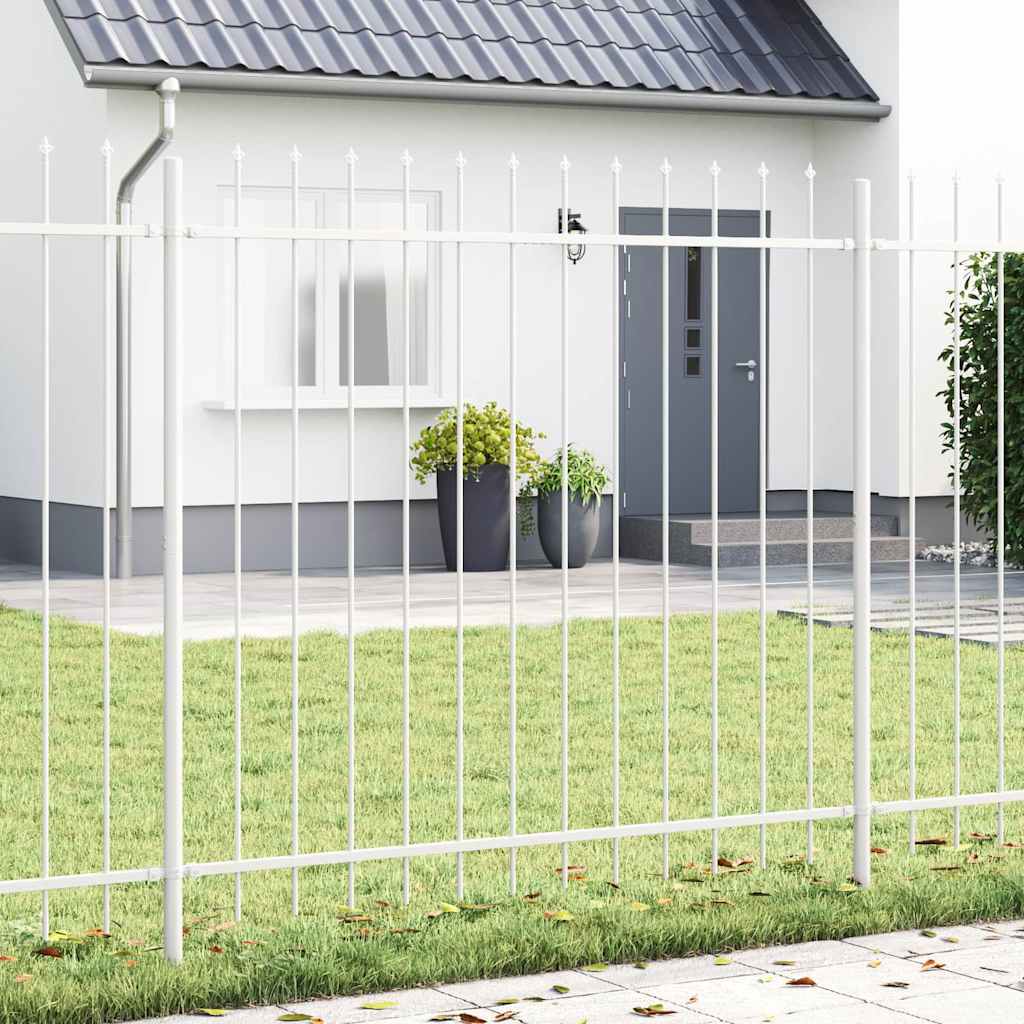 Tuinhek 7 pcs Wit 11,9 x 1,5 m Poedercoating staal is nu te koop bij PeponiXL, paradijselijk wonen!