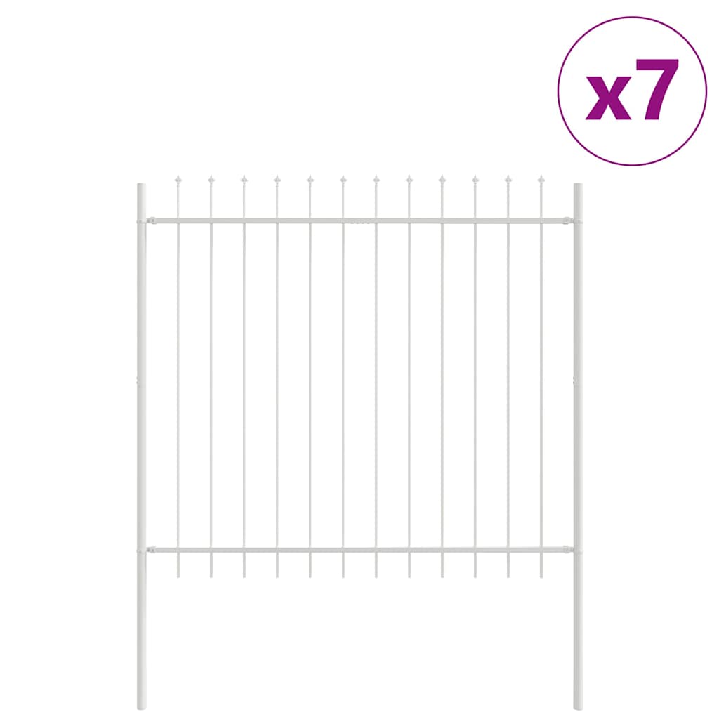 Tuinhek 7 pcs Wit 11,9 x 1,5 m Poedercoating staal is nu te koop bij PeponiXL, paradijselijk wonen!
