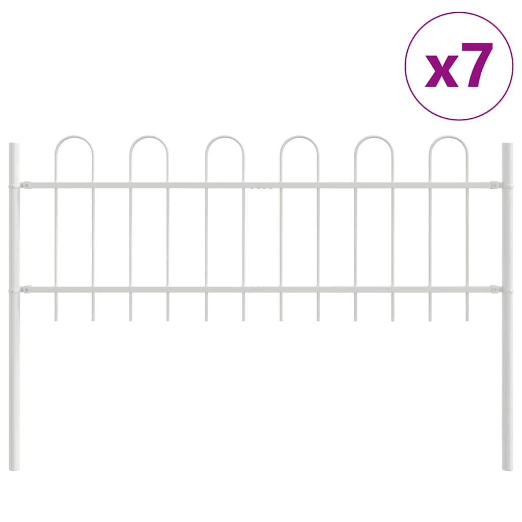 Tuinhek BOXTEL 7 pcs 11,9 x 0,6 m Poedercoating staal Wit is nu te koop bij PeponiXL, paradijselijk wonen!