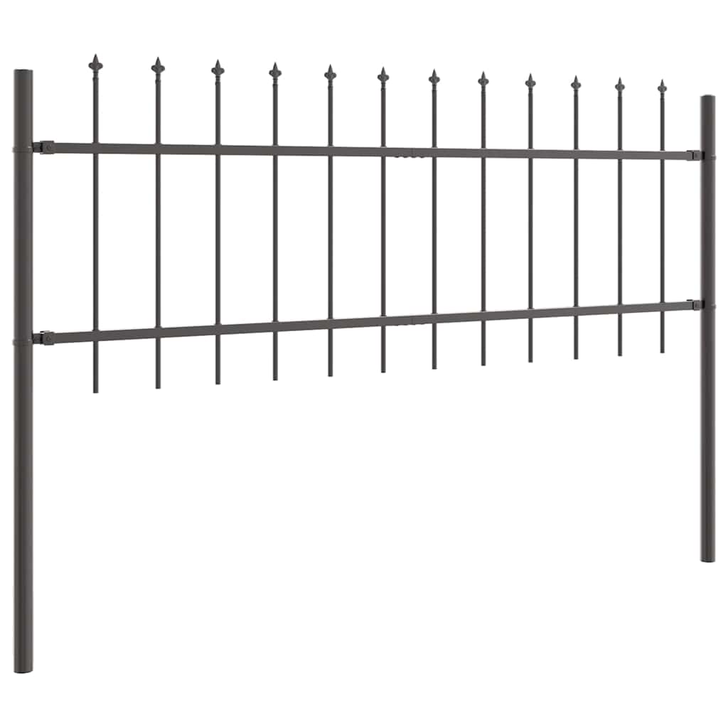 Tuinhek 8 pcs Grijs 13,6 x 0,6 m Poedercoating staal is nu te koop bij PeponiXL, paradijselijk wonen!