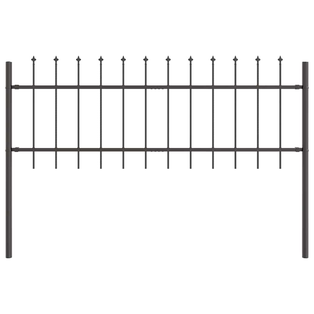 Tuinhek 8 pcs Grijs 13,6 x 0,6 m Poedercoating staal is nu te koop bij PeponiXL, paradijselijk wonen!