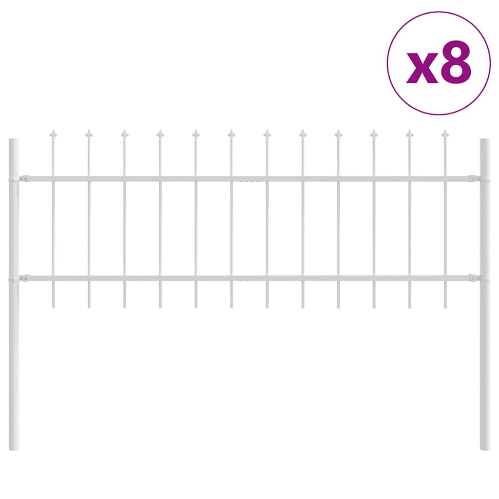 Tuinhek 8 pcs Wit 13,6 x 0,6 m Poedercoating staal is nu te koop bij PeponiXL, paradijselijk wonen!