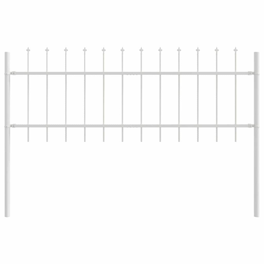 Tuinhek 8 pcs Wit 13,6 x 0,6 m Poedercoating staal is nu te koop bij PeponiXL, paradijselijk wonen!