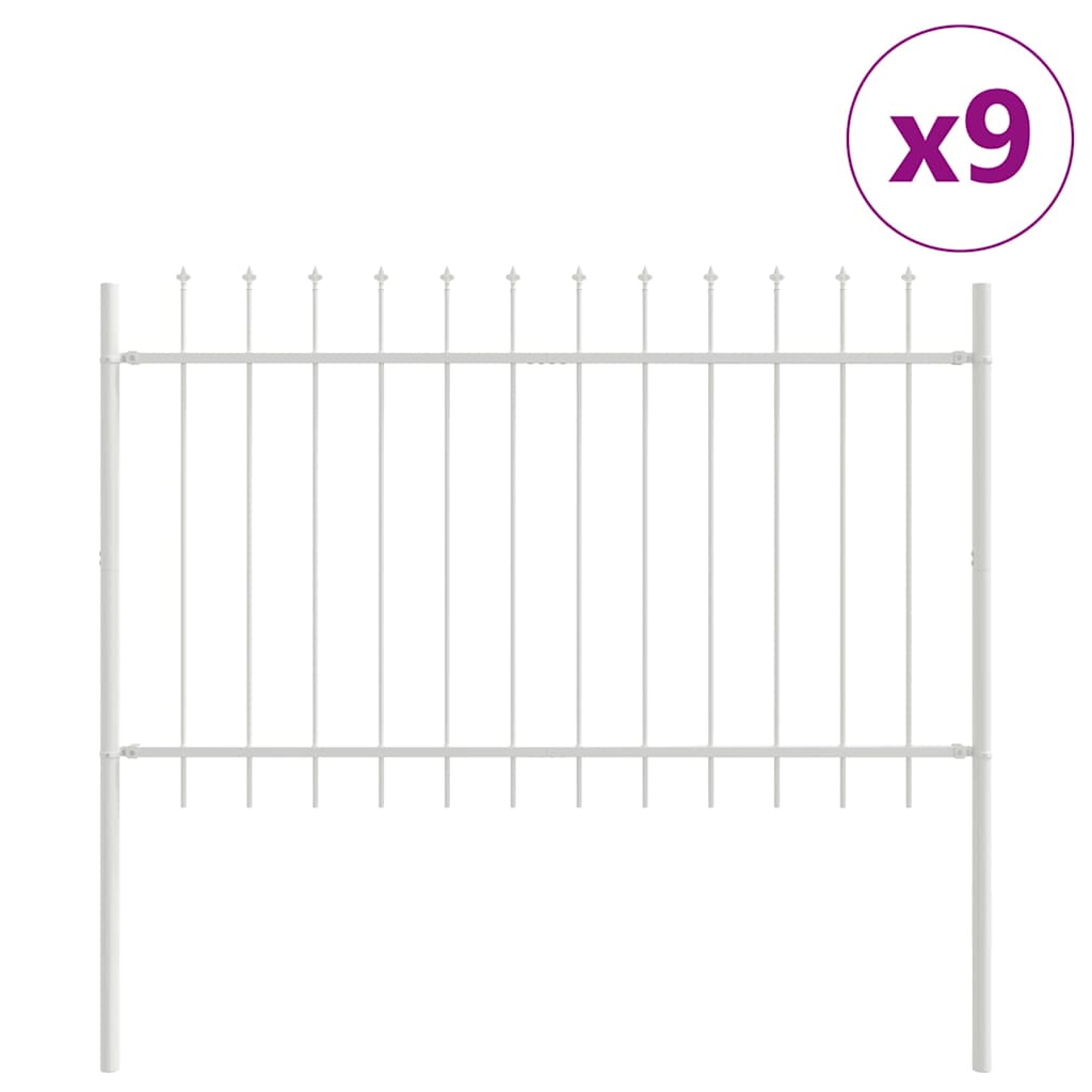 Tuinhek 9 pcs Wit 15,3 x 0,8 m Poedercoating staal is nu te koop bij PeponiXL, paradijselijk wonen!