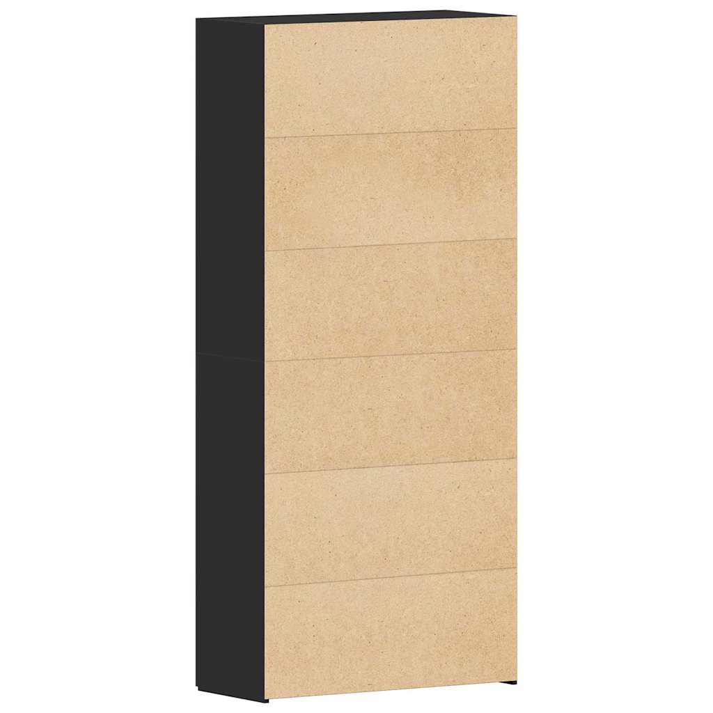 Schoenenkast met plank Zwart 80 x 35.5 x 180 cm Bewerkt hout is nu te koop bij PeponiXL, paradijselijk wonen!