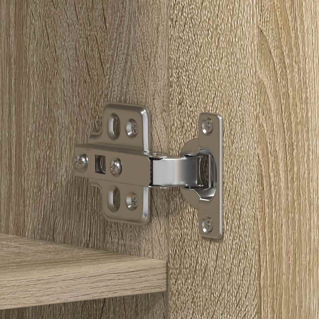 Schoenenkast met plank Bruin 80 x 35.5 x 180 cm Bewerkt hout is nu te koop bij PeponiXL, paradijselijk wonen!