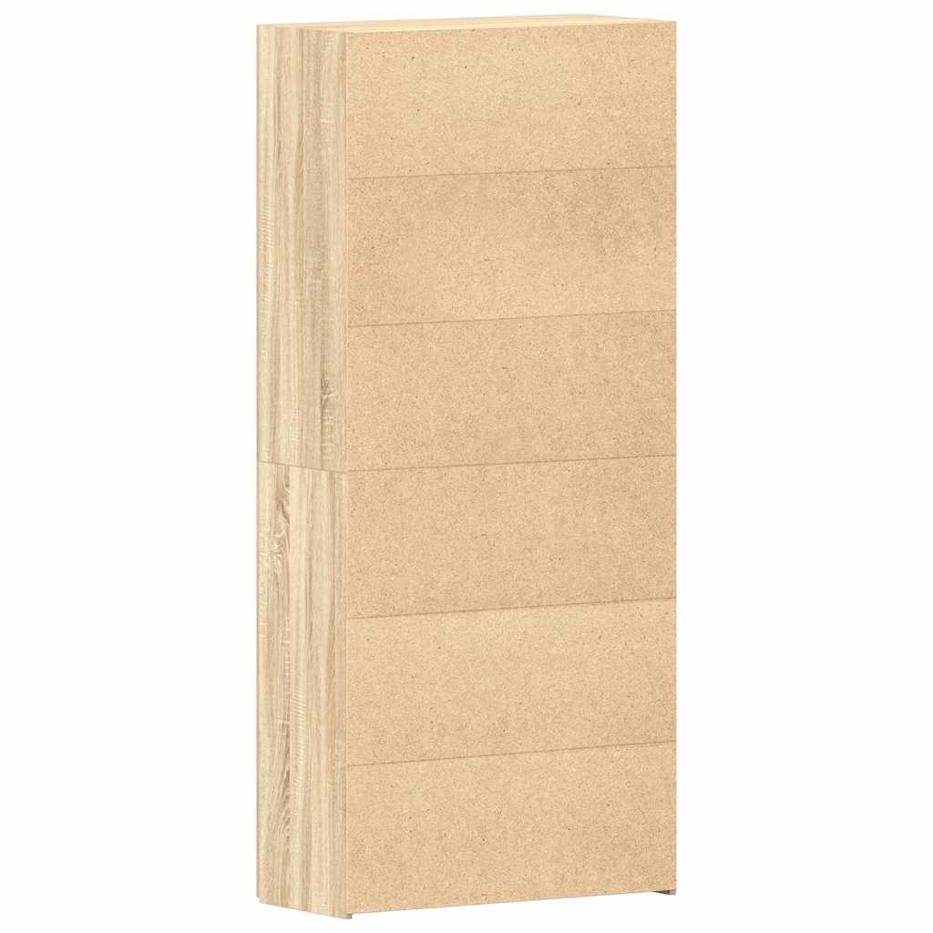 Schoenenkast met plank Bruin 80 x 35.5 x 180 cm Bewerkt hout is nu te koop bij PeponiXL, paradijselijk wonen!