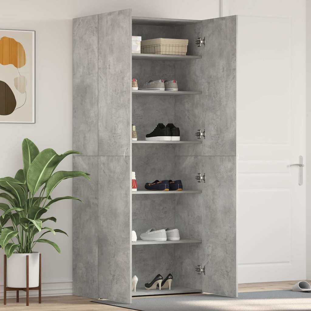 Schoenenkast met plank Grijs 80 x 35.5 x 180 cm Bewerkt hout is nu te koop bij PeponiXL, paradijselijk wonen!