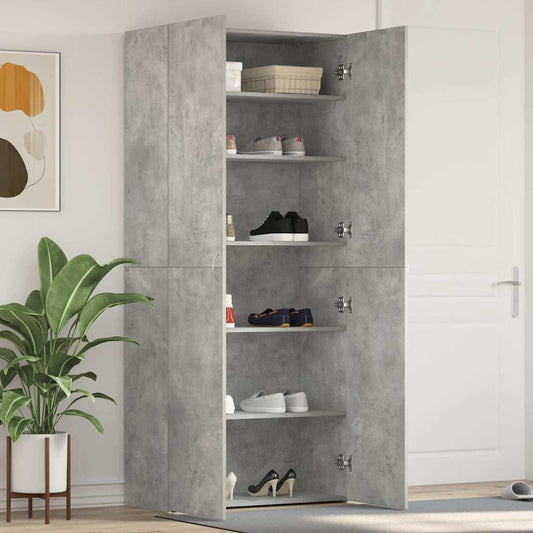 Schoenenkast met plank Grijs 80 x 35.5 x 180 cm Bewerkt hout is nu te koop bij PeponiXL, paradijselijk wonen!
