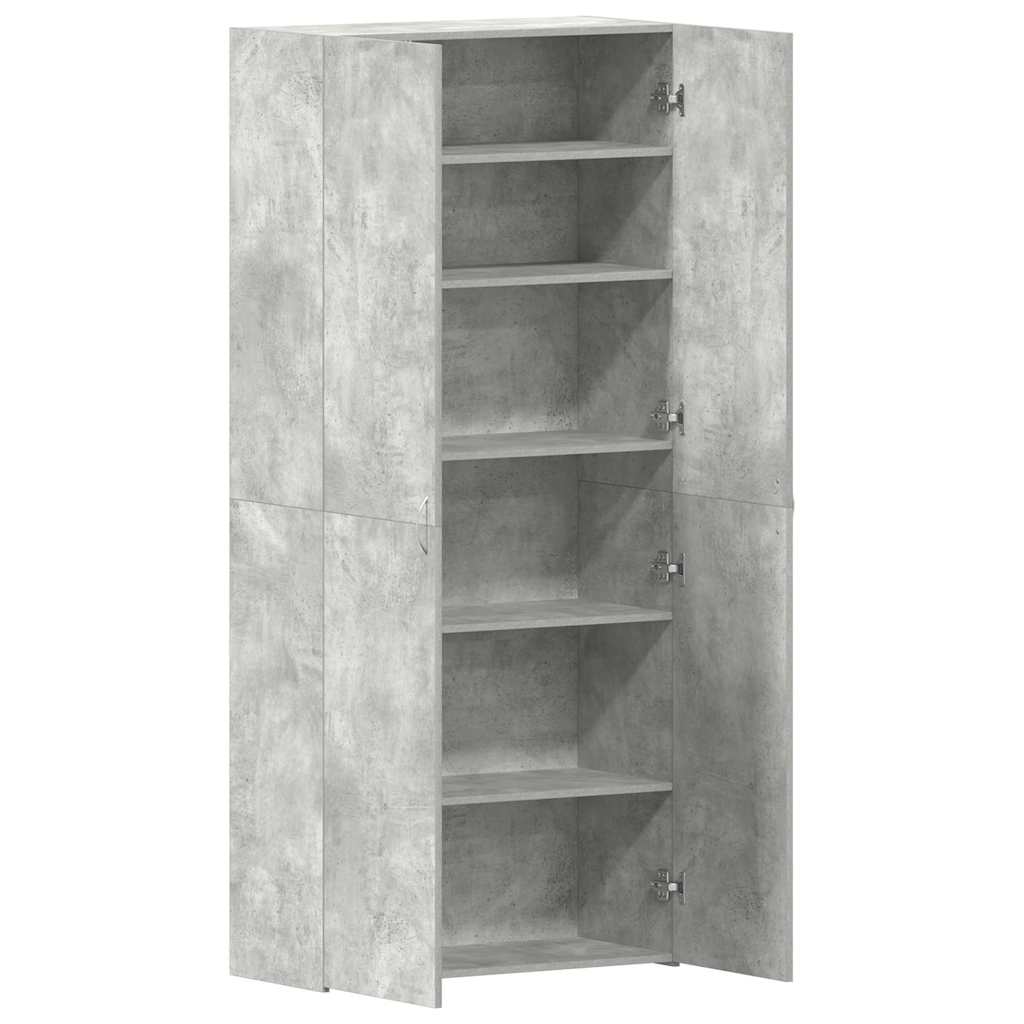 Schoenenkast met plank Grijs 80 x 35.5 x 180 cm Bewerkt hout is nu te koop bij PeponiXL, paradijselijk wonen!