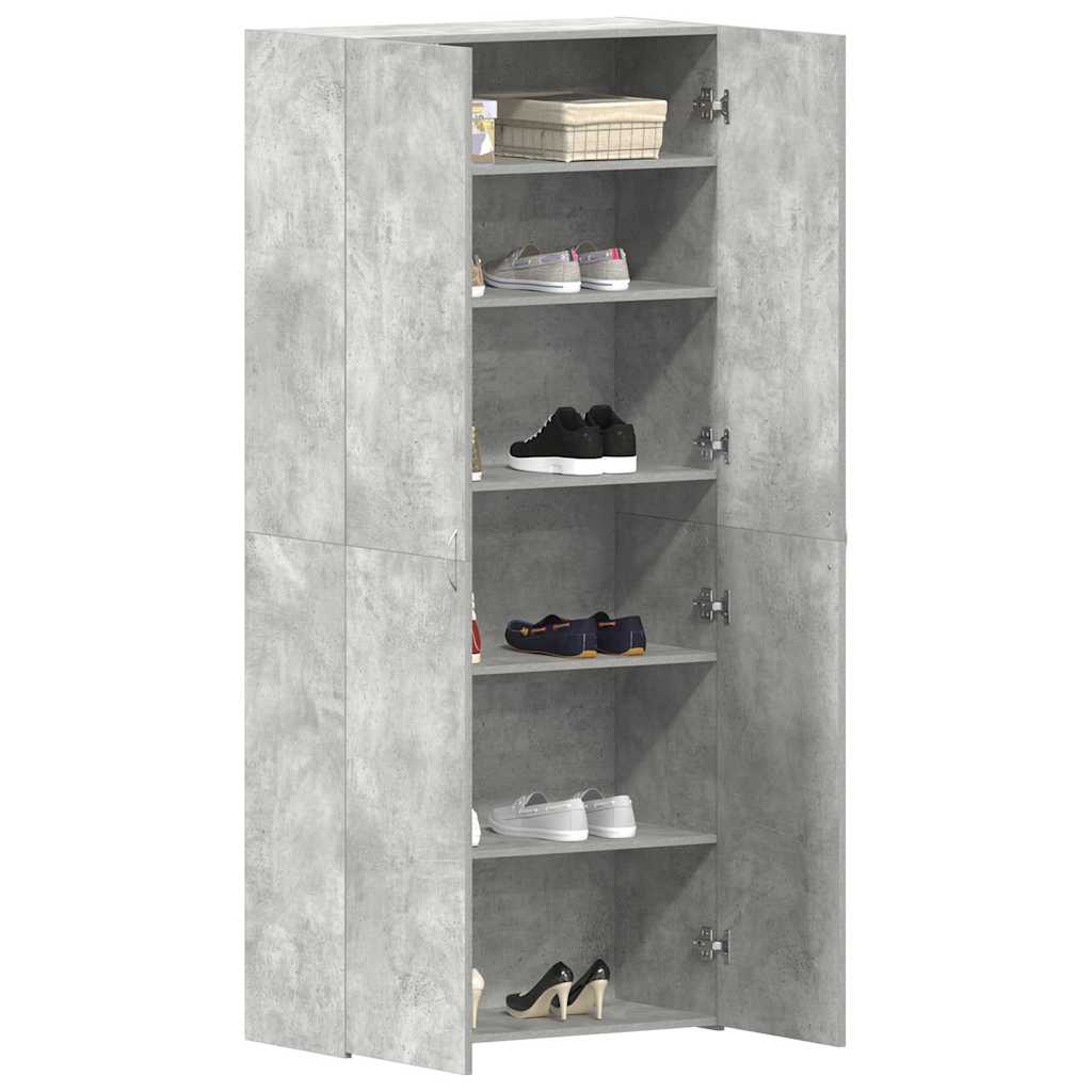 Schoenenkast met plank Grijs 80 x 35.5 x 180 cm Bewerkt hout is nu te koop bij PeponiXL, paradijselijk wonen!