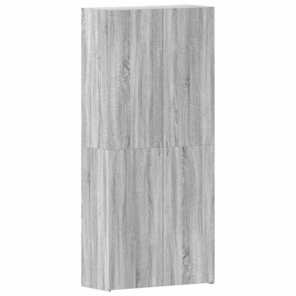 Schoenenkast met plank Grijs 80 x 35.5 x 180 cm Bewerkt hout is nu te koop bij PeponiXL, paradijselijk wonen!